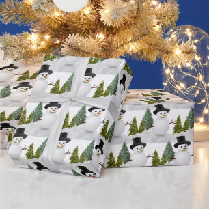 Papier Cadeau Vacances d'hiver / Boule de neige de Noël artisana