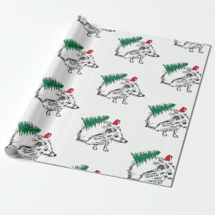 Papier Cadeau Vacances d'hiver Enveloppement cadeau Hérisson