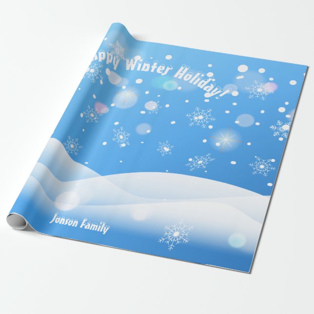Papier Cadeau Vacances d'hiver Flocons de neige Vœux XMAX Person (Déroulé)