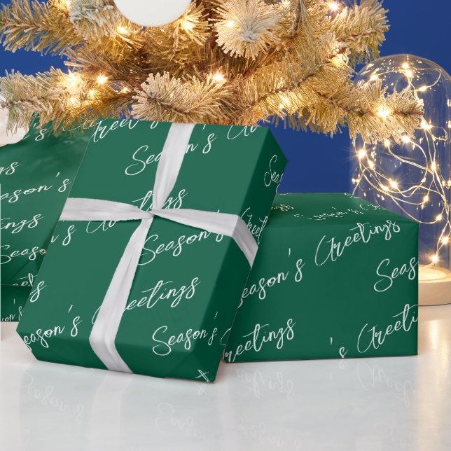 Papier Cadeau Vacances en ligne verte moderne (Vacances)