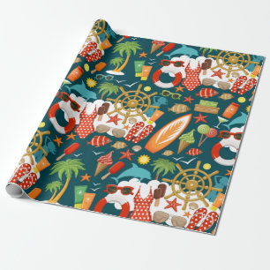 Papier Cadeau vacances fête d'été plage motif