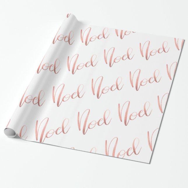 Papier Cadeau Vacances manuscrites roses de manuscrit de Noel | (Déroulé)