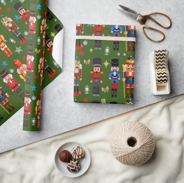 Papier Cadeau vacances mignonette motif vert (Artisanat)