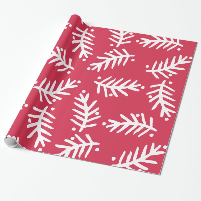 Papier Cadeau Vacances modernes de Noël de manuscrit de brosse (Déroulé)