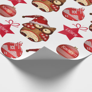 Papier Cadeau Vacances personnalisées de hiboux de pays