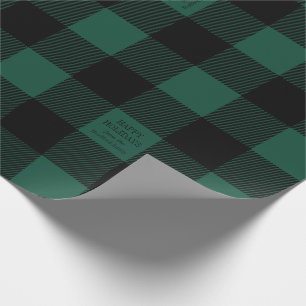 Papier Cadeau Vacances personnalisées par plaid vert de contrô