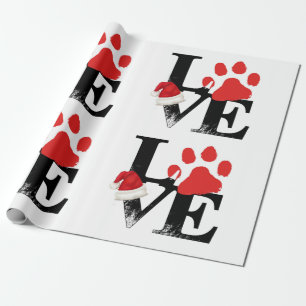 Papier Cadeau Vacances Santapaws - empreinte de patte dans