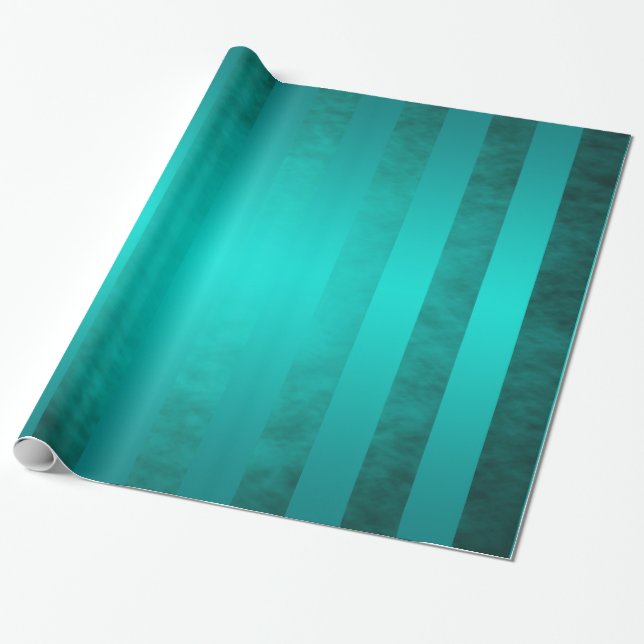 Papier Cadeau Vacances turquoises rayées luxueuses (Déroulé)