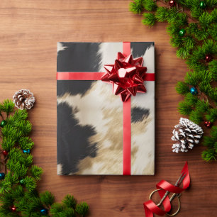 Papier Cadeau Vache blanche noire