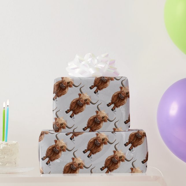 Papier Cadeau Vache des Hautes Terres (Cadeaux de fête)