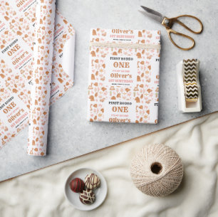 Papier Cadeau Vachère Coquette Occidentale 1er Anniversaire Rose