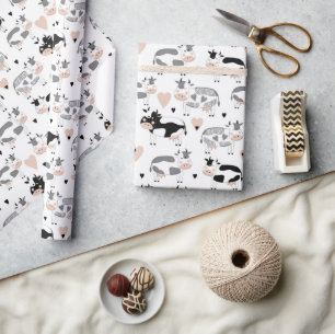 Papier Cadeau Vaches agricoles de campagne mignonnes