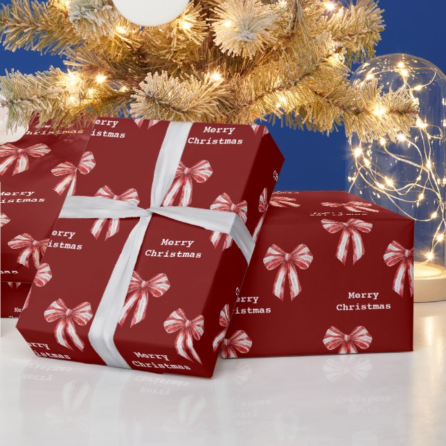Papier Cadeau Vaches de menthe blanche rouge Noël (Vacances)