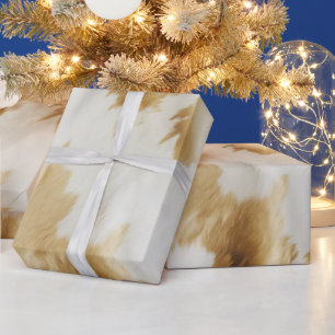 Papier Cadeau Vachette blanche en or occidental