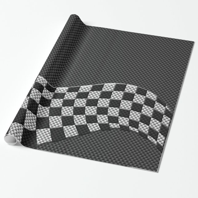 Papier Cadeau Vague de emballage Checkered de drapeau de style (Déroulé)