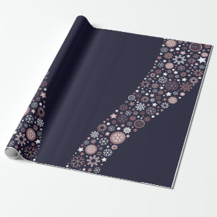 Papier Cadeau Vague métallique rose moderne élégante de flocon