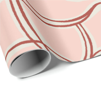 Papier Cadeau Vagues apaisantes rose tropical poussiéreux