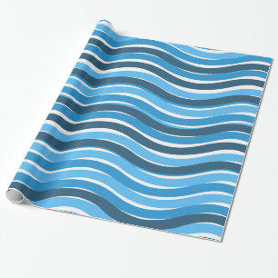 Papier Cadeau Vagues bleues