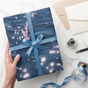 Papier Cadeau Vagues de la mer bleue profonde