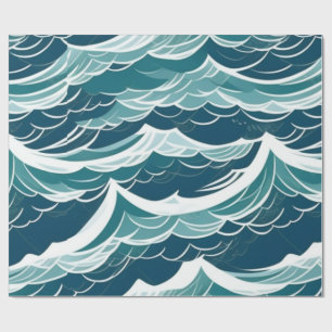 Papier Cadeau Vagues de vie océanique Vues estivales Enveloppeme
