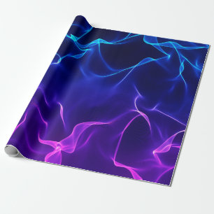 Papier Cadeau Vagues élégantes de résumé - bleu et pourpre
