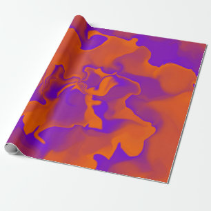 Papier Cadeau Vagues orange et violet
