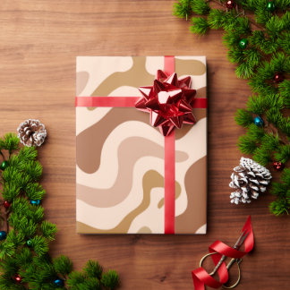 Papier Cadeau Vagues terrestres Abstraites rétro