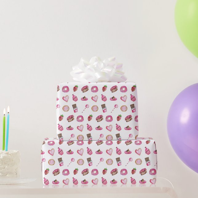 Papier Cadeau Valentine Desserts Petite amoureuse Anniversaire m (Cadeaux de fête)