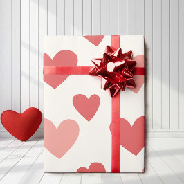 Papier Cadeau Valentine Red Heart Pattern Wrapping Paper