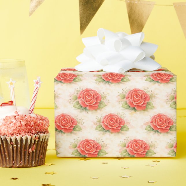 Papier Cadeau Valentine rose (Fête d'anniversaire)