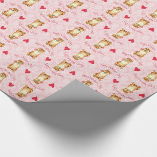 Papier Cadeau Valentine Shiba rose Inu