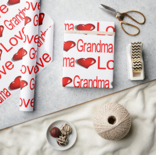Papier Cadeau Valentine's Day Envelopper Papier Amour Grand-mère