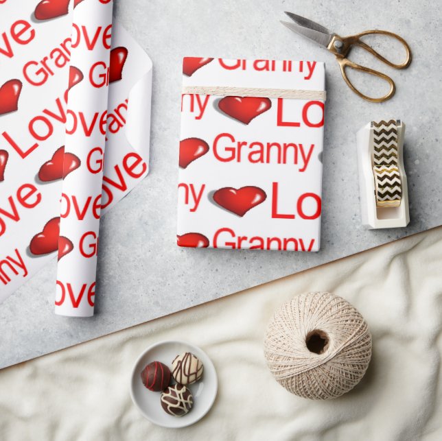 Papier Cadeau Valentine's Day Envelopper Papier Amour Granny Coe (Artisanat)