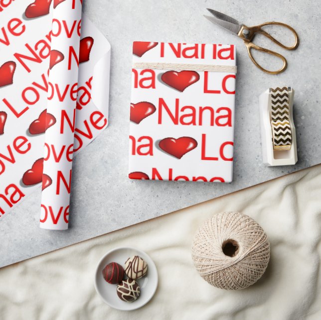 Papier Cadeau Valentine's Day Envelopper Papier Amour NanaCoeurs (Artisanat)