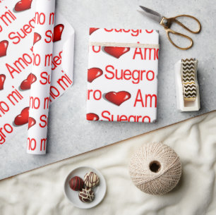 Papier Cadeau Valentine's Day Wrapping Papier Amo mi Suegro