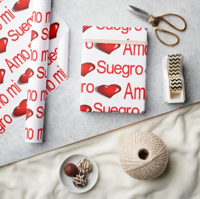 Papier Cadeau Valentine's Day Wrapping Papier Amo mi Suegro (Artisanat)