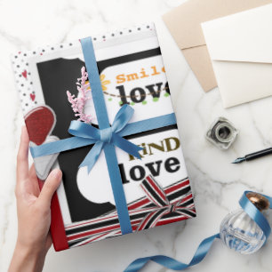 Papier Cadeau Valentine's Day Wrapping Papier Smile Love Genre