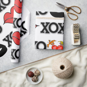 Papier Cadeau Valentine's Day Wrapping Papier Xoxo Coeurs d'oise