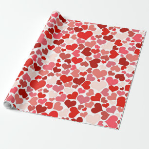 Papier Cadeau valentines jour coeur rose rouge emballage papier