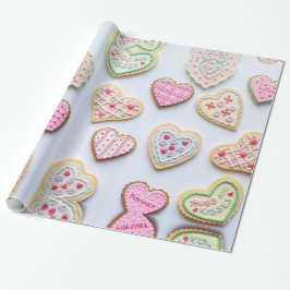 Papier Cadeau Valentines Jour Cookies Enveloppement Papier