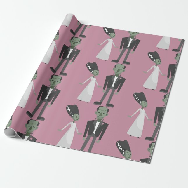 Papier Cadeau valentines mariée frankenstein monstre déplaisant  (Déroulé)