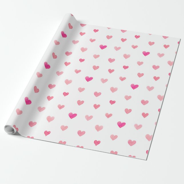 Papier Cadeau Valentines roses coeur motif (Déroulé)