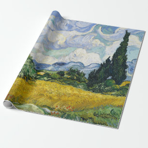 Papier Cadeau Van Gogh Champ de blé Cyprès Peinture