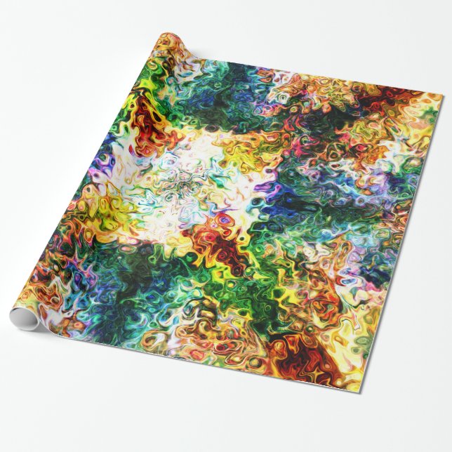 Papier Cadeau Vapeurs arc-en-ciel torsadés trois (Déroulé)