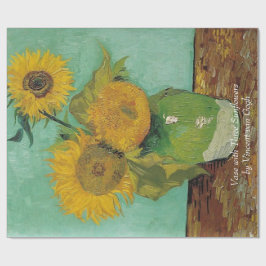Papier Cadeau Vase avec trois tournesols par Vincent van Gogh.