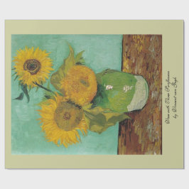 Papier Cadeau Vase avec trois tournesols par Vincent van Gogh.