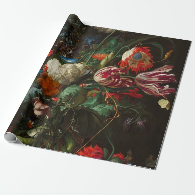Papier Cadeau Vase of Flowers, 1660 by Jan Davidsz de Heem (Déroulé)