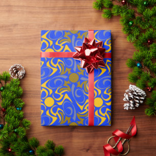 Papier Cadeau Vecteur bleu et or Motif sans couture