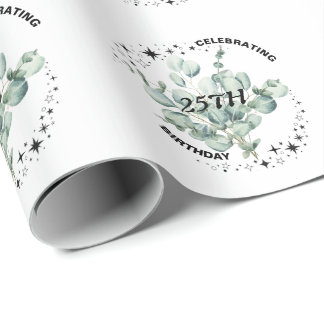 Papier Cadeau Végétation Floral Sky Star Anniversaire Célébratio