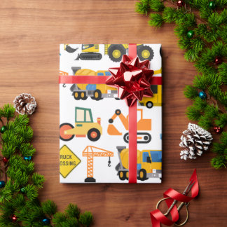 Papier Cadeau Véhicules de construction de pare-brise de tracteu